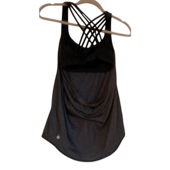 LULULEMON ATHLETICA Wild Tank in Heathered Black/Black Size 4 - Picture 6 of 6